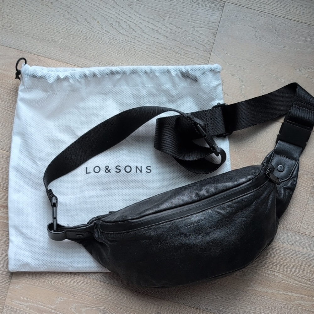 Lo & Sons - The Bond - Black Sheepskin Leather - Belt Sling Bag